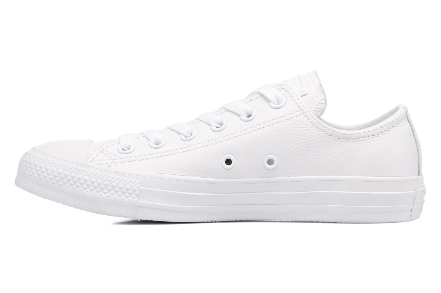 Converse Chuck Taylor All Star Monochrome Leather Ox W (Wit) - Sneakers chez Sarenza (200855)